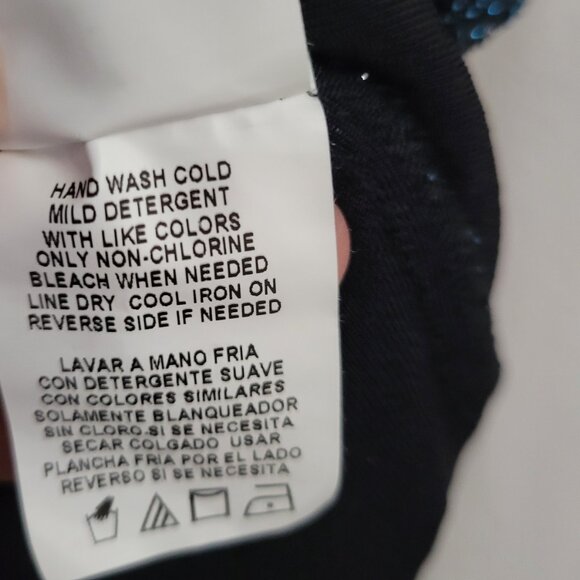 NWT Metaphor Sparkle Metallic blouse blue V-neck open sleeve dressy sparkly NEW - Picture 10 of 10